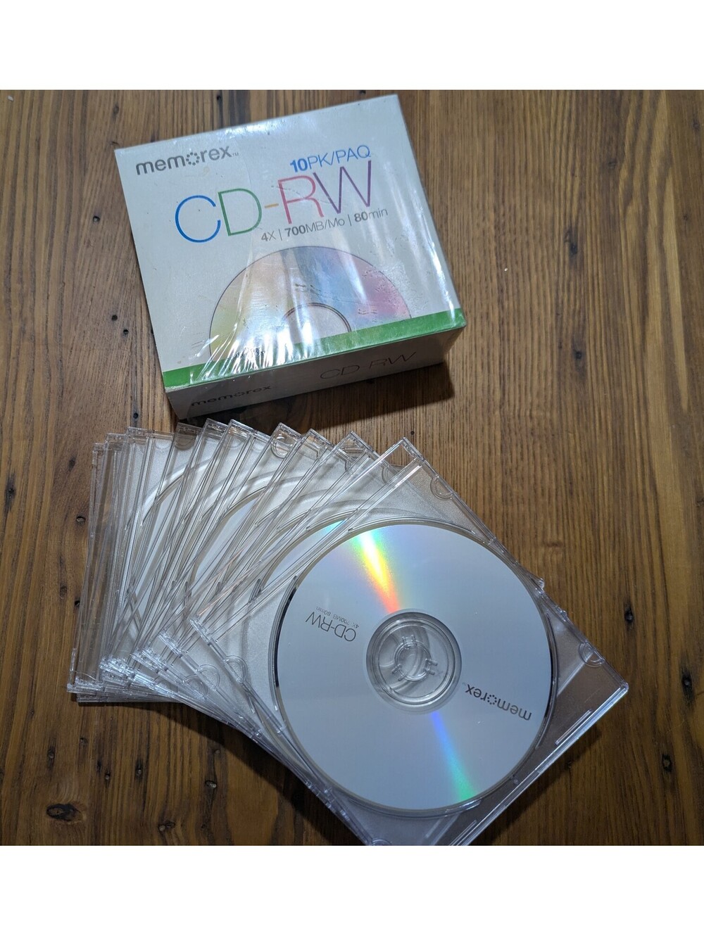 CD-RW Blank Media With Slim Jewel Cases, Memorex 10pk, 4x | 700MB | 80min
